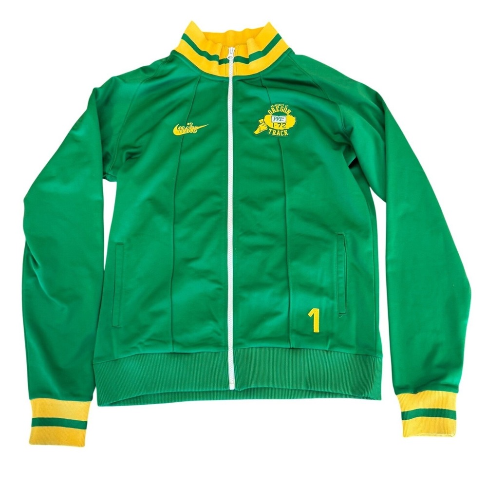 Nike Team Oregon Track Jacket Steve Prefontaine Pre Green Yellow Woman's Large